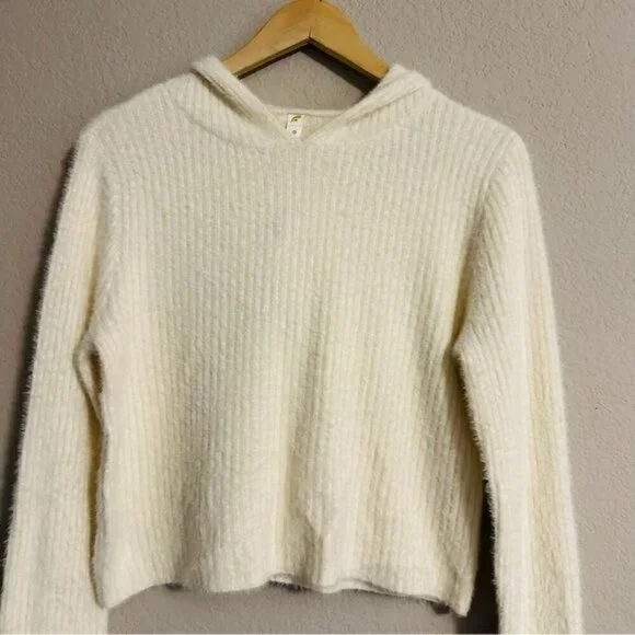 Fornia los angeles crop ivory hoodie sweatshirt size small - Picture 8 of 13